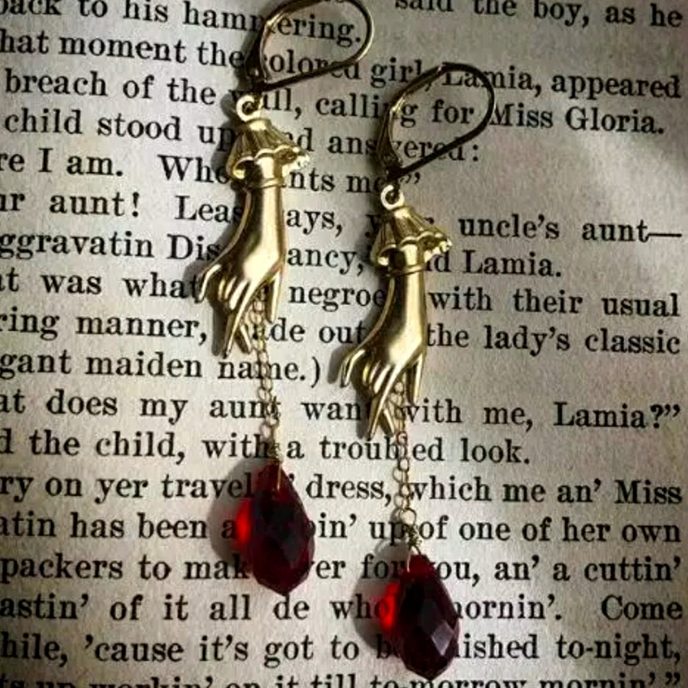 Witchy earrings tarot hands gypsy